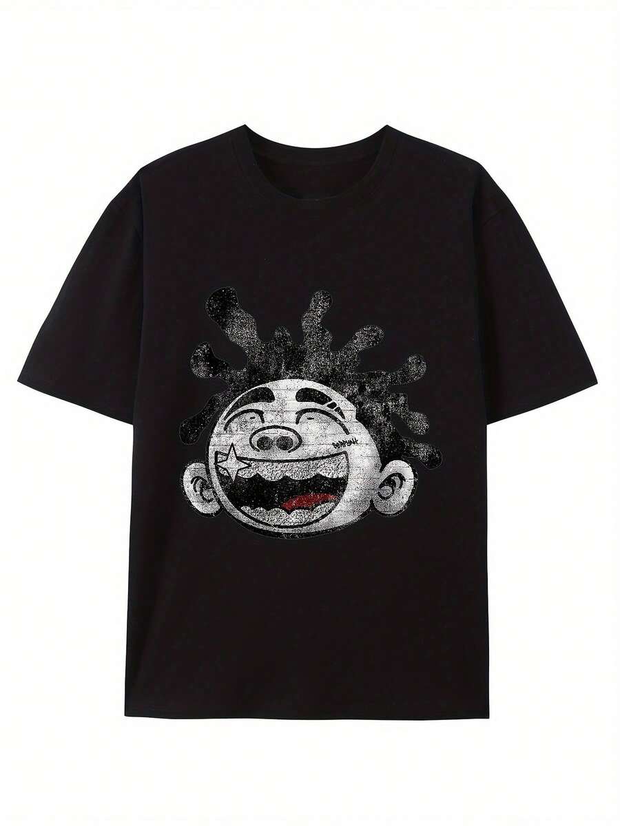 Unisex s  Retro Hip-Hop Street Casual T-Shirt With Graphic Print S