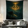 Elden Ring Wall Tapestry Aesthetic Wall Hanging Printed Fabric Blanket Decorative Tapestries for Bedroom Living Room Home Decor