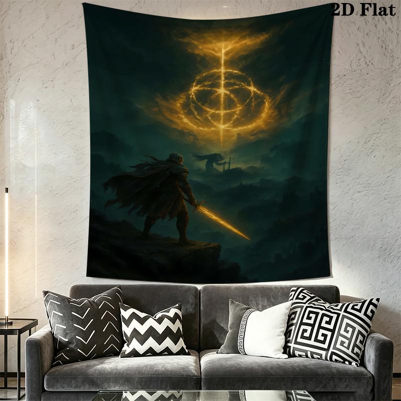 Elden Ring Wall Tapestry Aesthetic Wall Hanging Printed Fabric Blanket Decorative Tapestries for Bedroom Living Room Home Decor
