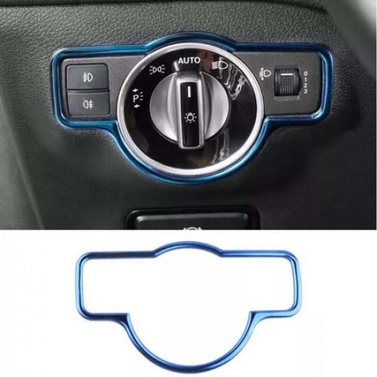 For Benz A-Class W177 Blue Titanium Headlight Switch Control -22 Button Ring