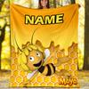 Individuell gestaltbare Maya-Bienen-Kuscheldecke – Personalisierter Name, Ganzjahres-Kuscheldecke, Maschinenwaschbar, Personalisierte Decke