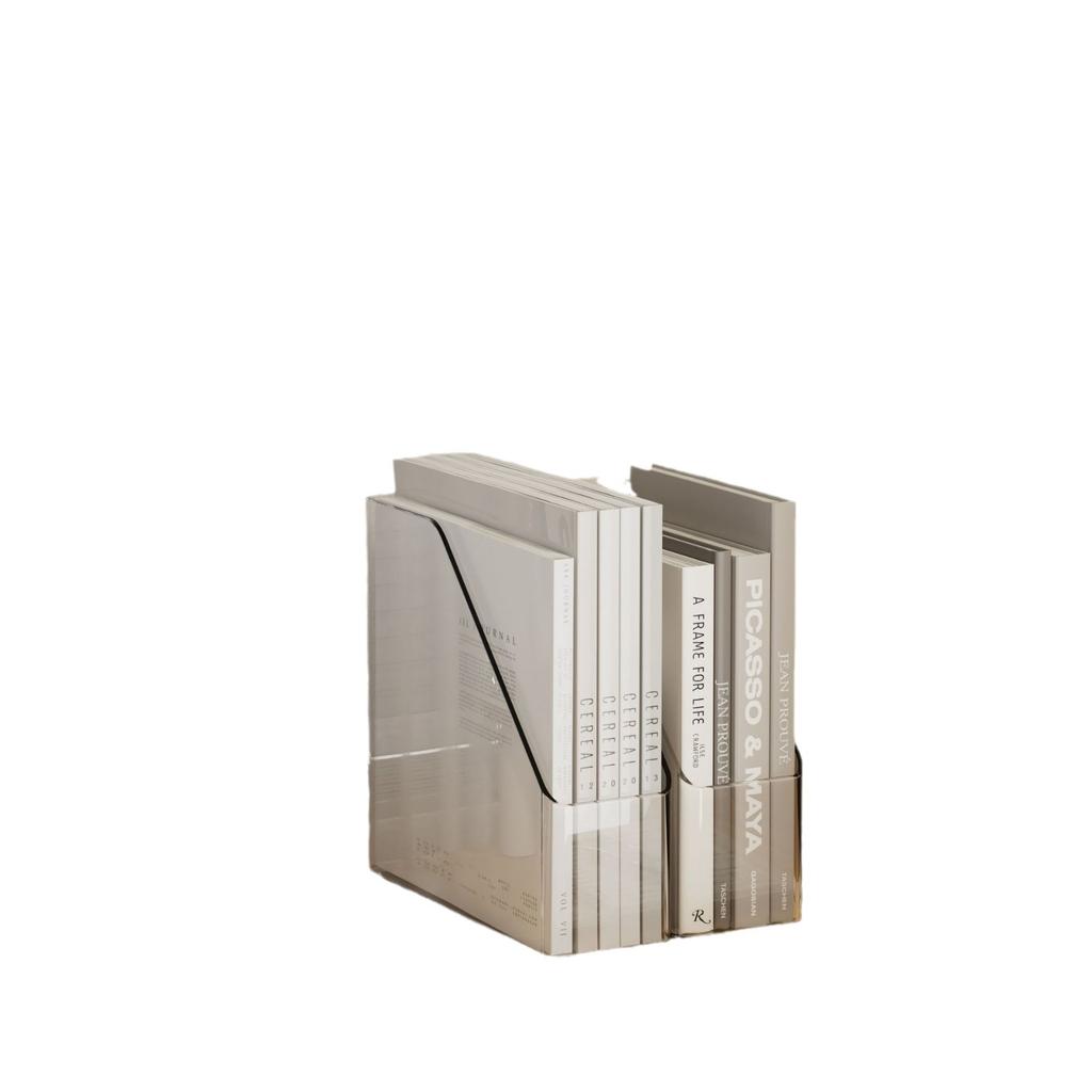 File Storage Box Dormitory Desktop Stationery File Bookstand Clear Plastic Large Capacity Book Organizing Box