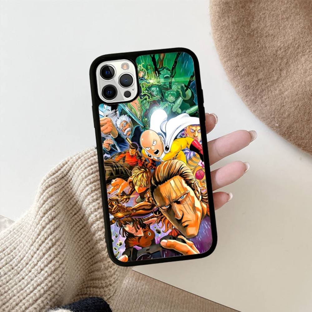 Anime Japanese Classic ONE P-PUNCH-MANS Phone Case For IPhone 17 16 Pro Max 11 12 13 14 15 Hard PC+TPU Bracket Back Cover