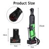 100Nm Rechargeable Electric Wrench 3/8" Cordless Ratchet Scaffolding Right Angle Wrench Tool with 1/2 Battery Charger Kit 42V
