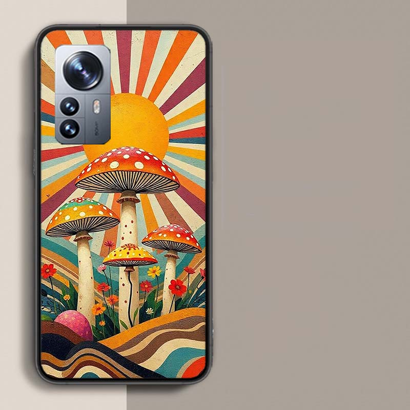 Boho Hippy Mushroom Sunrise Phone Case For Redmi Note 15 Pro 5G 14 13 12 Pro Plus 11 11T 11E 11S 10 Pro 10S 9 9S Cover Cell Clea