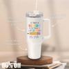 Customized Teacher With Handle Straw Cup Stainless Steel Thermos Teacher's Day Gift Personalized Printing Thanksgiving Gift