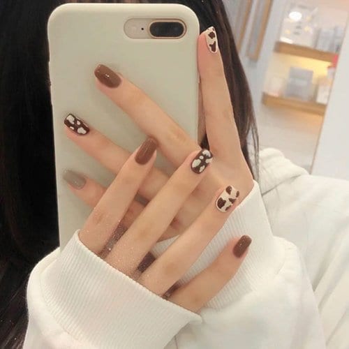 

Милые пятнистые кончики ногтей [24 шт.]