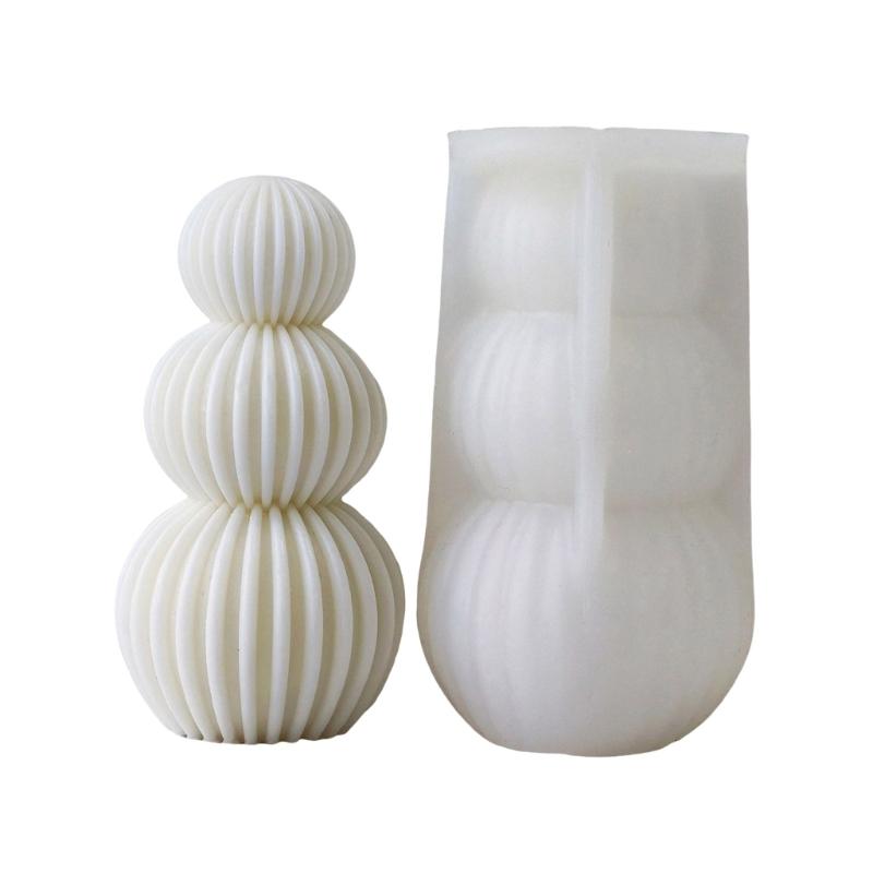 Unique Scented Candle Making Mould Fashionable Striped Sphere Scented Candle Mold for Unique Home Decors and Gifts