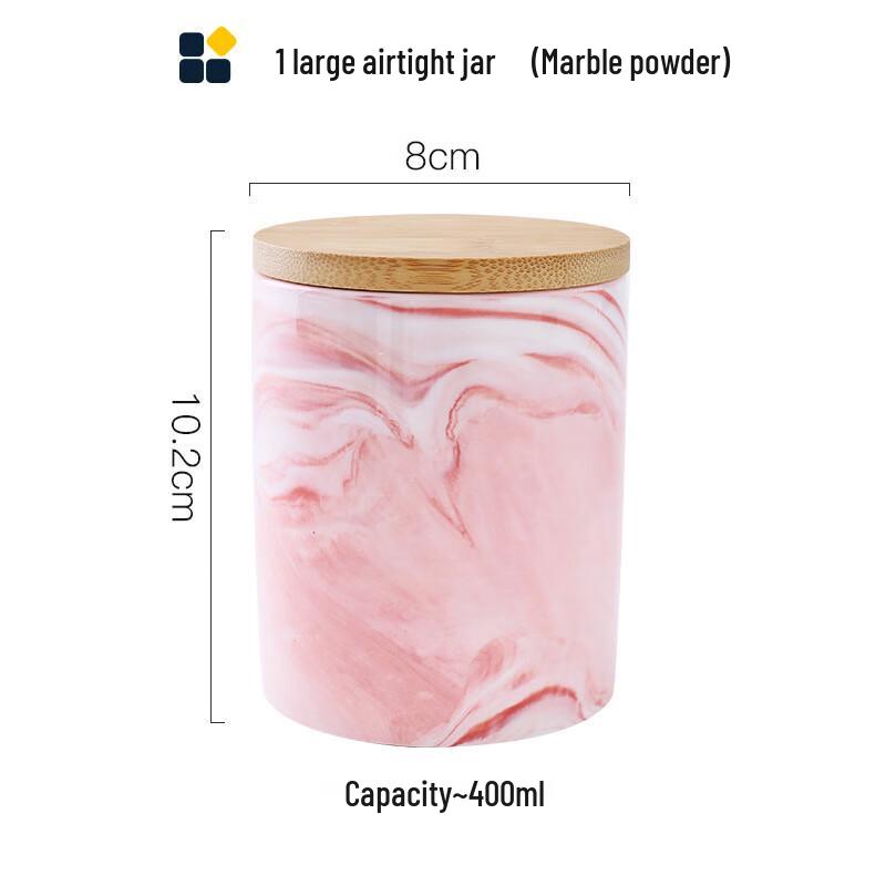 Marble Pattern Ceramic Storage Jars (2-Pack)