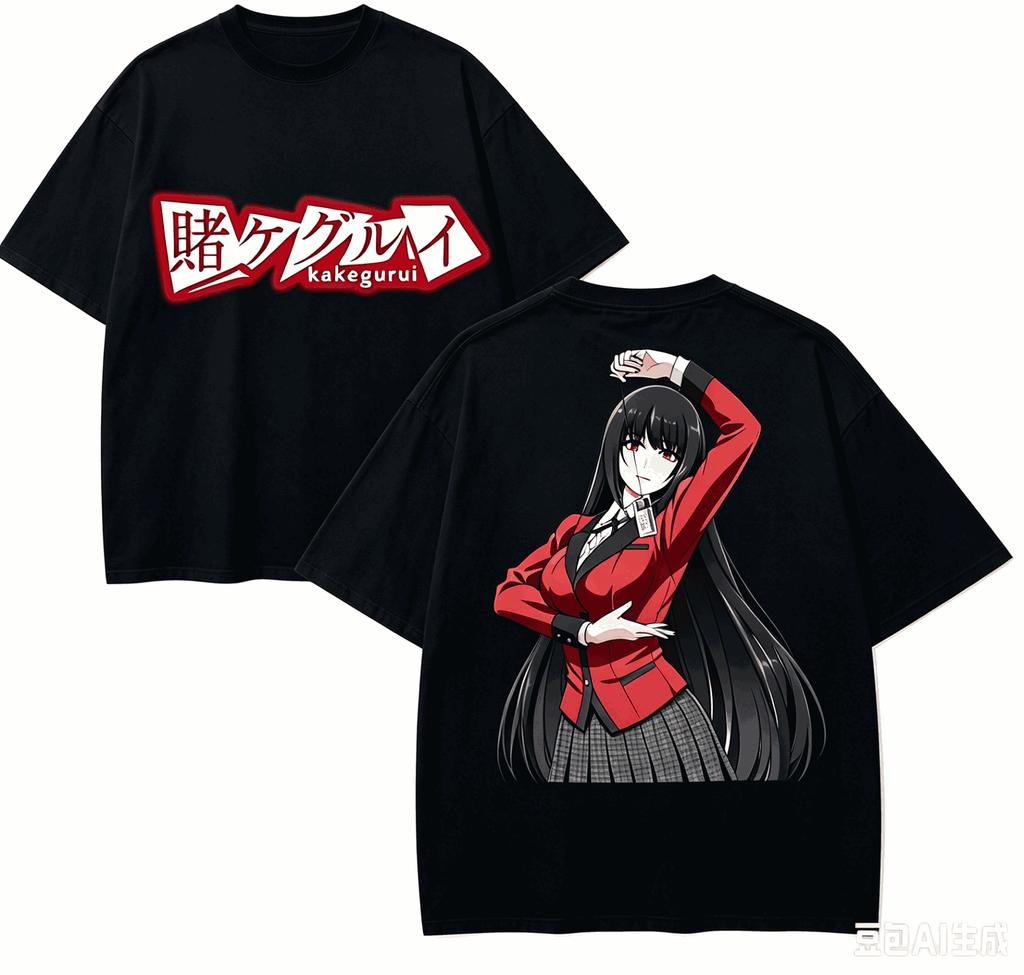 Kakegurui Anime Lover T-shirt Harajuku Cotton New Model High Street Retro Fashion Oversized Unisex hot product Classic soft tee