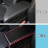 Widened Carbon Fiber Leather Car Armrest Box Pad Universal Car Center Armrest Box Cushion Arm Support Mat Fashion Car Accessorie