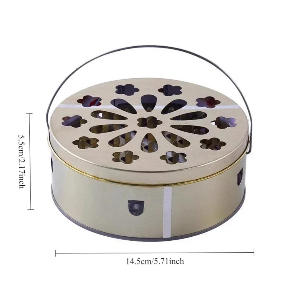 Mosquito Coil Holder Portable Tray Plum Blossom Heart Hollow Out Insect Repellent Anti Fire Sandalwood Incense Burner Box