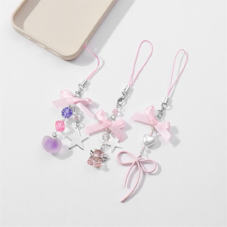 Ribbon Bowknot Bear Dices Key Accessory with Star Embellishments Unique Styles for Everyday Fashion Accessory Outfits