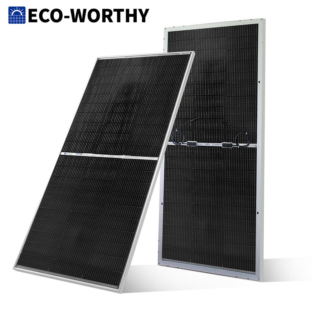 

ECO-WORTHY 195W N-Type 18BB Bifacial Solar Panel, 1PC 12 Volt Monocrystalline Solar Panel with 25% High Conversion Efficiency, чёрный