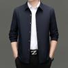 Spring and Autumn Men's Casual Solid Color Lapel Windbreaker Youth Button Shirt Fashion Jacket Trendy Men's Clothing