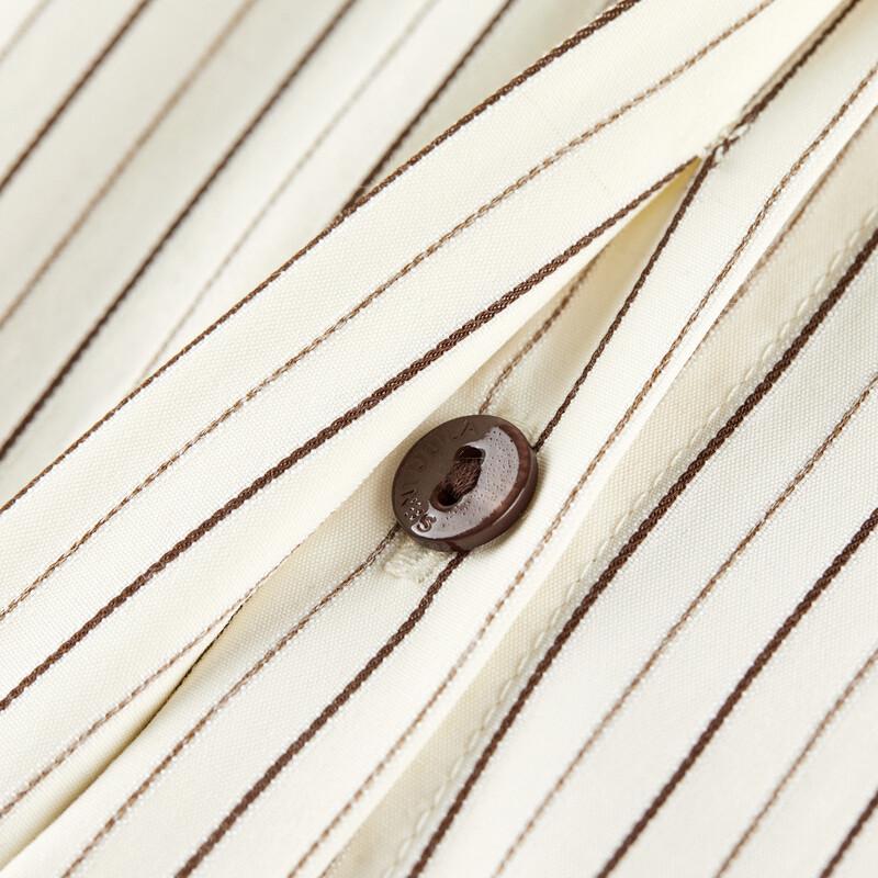 Women's Korean Style Striped Cotton Blend Lapel Shirt