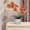 White Flower Pot Artificial Orchid Bonsai Multi-Bloom Artificial Faux Plants  Home Decor