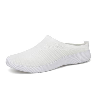 Men and Women Light Sole Half Slippers Flying Mesh Surface Light Leisure Sports Couple Shoes Walking Loafers New Style