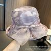 Eugen Yarn Bow Mesh Hat Women's Summer Outdoor Sunshade Sunscreen Hat Casual Breathable Curled Edge Mother Hat