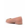 Ferragamo Embossed Logo Plaque Ballerina Shoes Pink