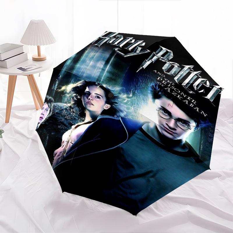 1pc Harry Potter and the Prisoner of Azkaban Automatic Folding Umbrella - Compact 8-Rib Design, Durable Plastic & Iron1153L