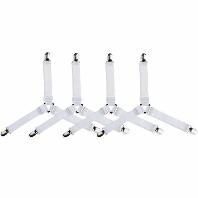 12 Clips Bed Sheet Holder Adjustable Elastic  Fixed Holder Mattress Clip Fasteners Cover Blankets Grippers Fixing Non-Slip Strap