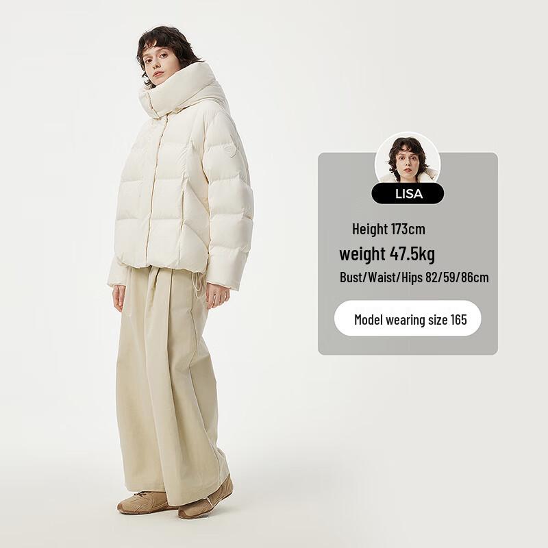 Tambor Women's Oversized Short Down Jacket with Detachable Hood