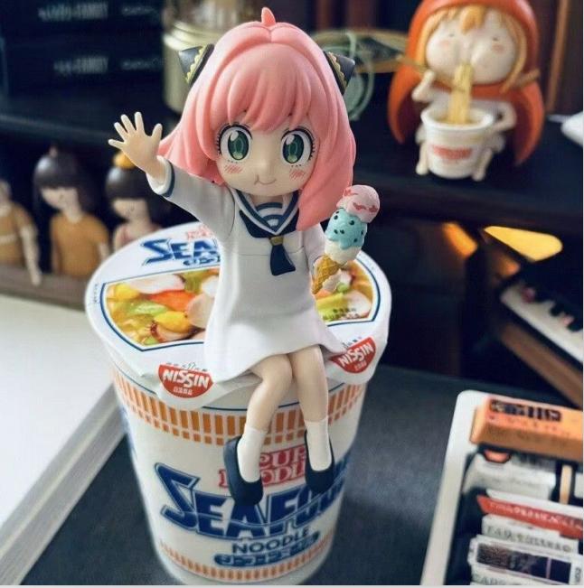 SPY×FAMILY Anya Forger with icecream Noodle Stopper Anime Action Figure Toys 13CM no box