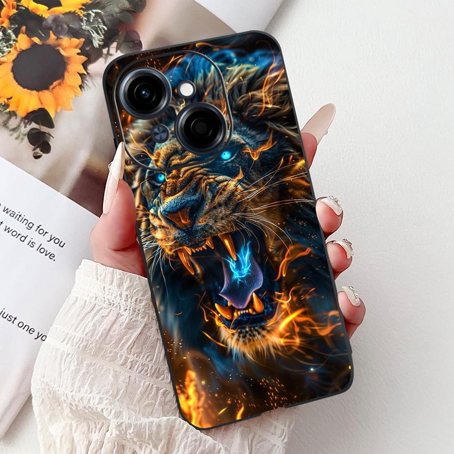 For Tecno Spark Go 1 Case Pop 9 4G KL4h Cool Lion Tiger Pattern Cover Soft TPU Phone Case For Tecno Spark Go 1S SparkGo1 S Shell