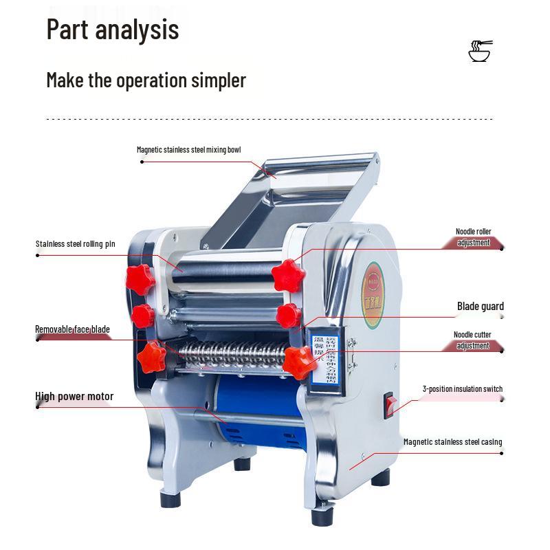 New Stainless Steel Electric Dough Press Machine - Automatic Household/Commercial Noodle & Dumpling Skin Roller with Free Shipping