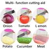 Stainless Steel Onion Needle Fork Vegetable Fruit Slicer Tomato Cutter Cutting Holder Kitchen Accessories Cutting Auxiliary Rack