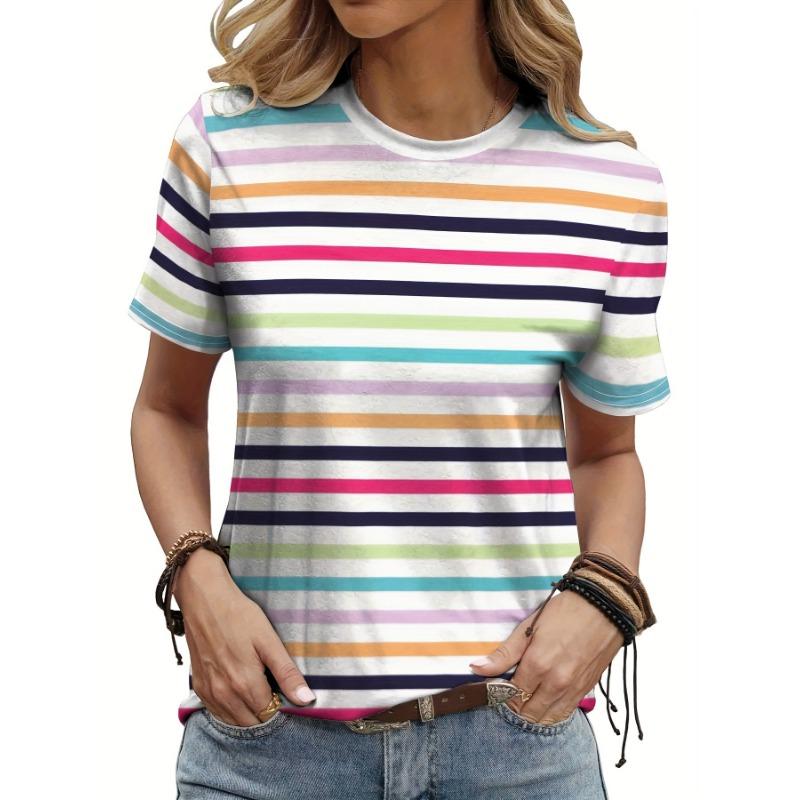 

3D Printed Round Neck Short Sleeve T-Shirt Casual Sports Shirt New Women s Short Sleeve Top S
