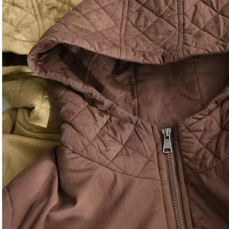 Johnature Abrigo informal con capucha y cremallera para mujer, de color liso, holgado, de manga larga, estilo chino, para invierno