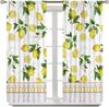 YCness Vintage Lemon Kitchen Curtains, Watercolor Floral Fruit Colorful Spring Nature Yellow Plants Retro Window Treatments for