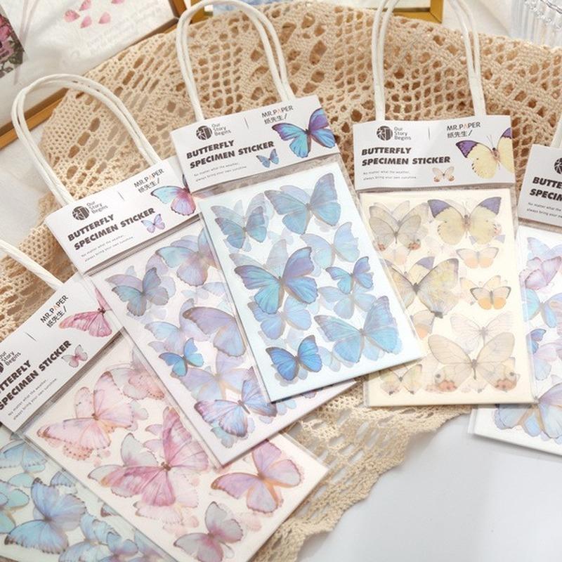 2Bag Butterfly Series Daily Deco Washi Diary Stickers Scrapbook Journal Doodling Stationery Hand Account