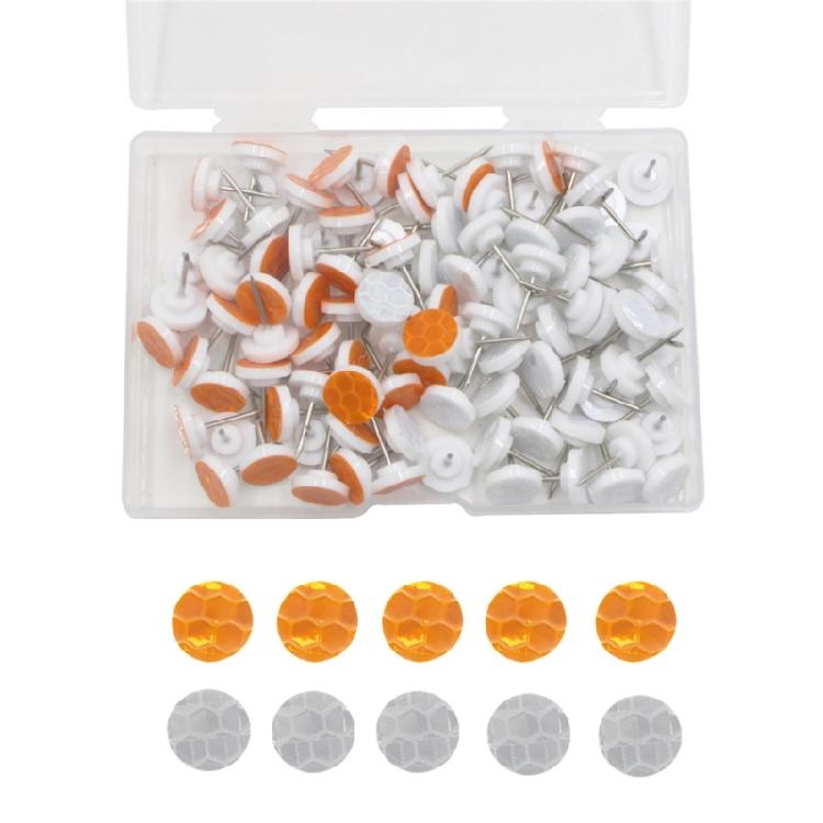 

100 Pcs Reflective Thumb Tacks Glow Tacks Reflective Tacks Trail Marking Tacks Trail Marking Reflectors 1