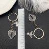Antique Silver Angel Wings Heart Keychain Pendant