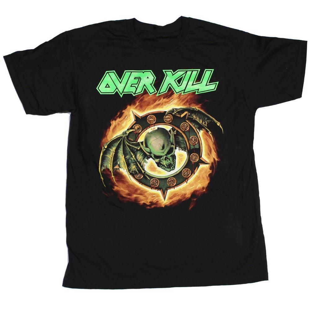 Винтажная футболка с туровой символикой группы Overkill Размеры от S до 5XL-NZ054 БЕСПЛАТНАЯ ДОСТАВКА Унисекс футболка XXXL