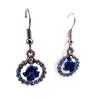 Les Trésors De Lily [J6756] - Blue 'Rosa Romantica' Designer Earrings