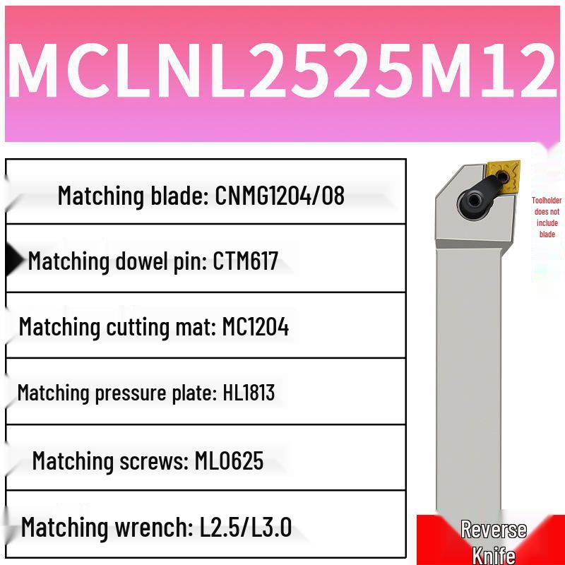 CNC 95° External Turning Tool Holder MCLNR2525M12/2020 Rhombic Face Machine Clamped