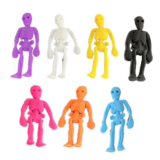 

4 шт. игрушки-скелеты яркие легкие хэллоуинские эластичные без запаха экологически чистые цветные декомпрессионные игрушки для S