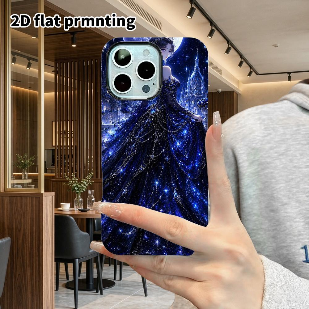 Phone Case: 2D Flat Design Suitable for iPhone 18, 17, 16, 15, 14, 13 Pro Film Protective Case, Couple Style, Dark Night Queen, Christmas and Hallowee