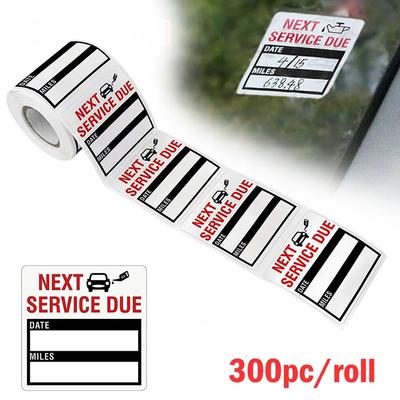 300 adet/rulo yağ değişimi bakım servisi hatırlatma çıkartmaları pencere etiketi yapışkanlı etiketler araba etiketi "SONRAKİ SERVİS NEDENİYLE"