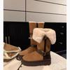 Snow Train~ Flap platform wool snow boots women's velvet winter long boots cotton shoes