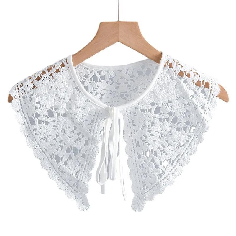 Sweet Shirt Detachable Collar Shawl for Women White Big Lapel Shoulder Wraps Small Cape Fake Collar False Collar Girls Fuax Cols