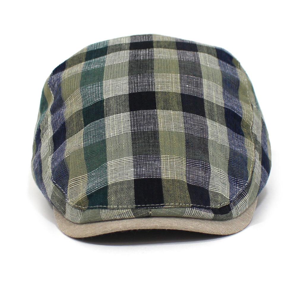Spring and Summer Thin Hat Men's Fashion Plaid Forward Hat Cotton Cap Foreign Trade Beret