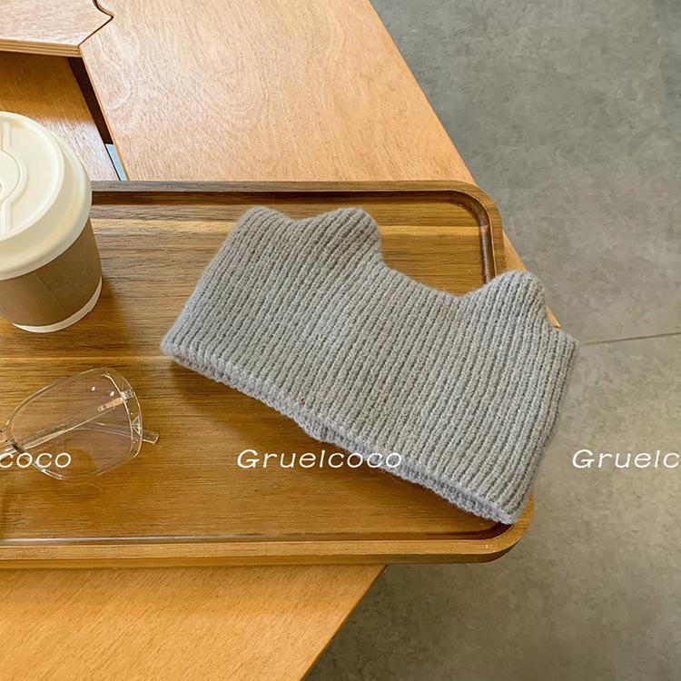 

Широкая шерстяная трикотажная повязка на голову для осенних и зимних видов спорта серый