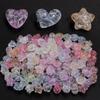 50pcs Acrylic Crackle Beads Colorful Heart Star Loose Spacer Beads For Jewelry Making DIY Bracelet Necklace Keychain Accessories