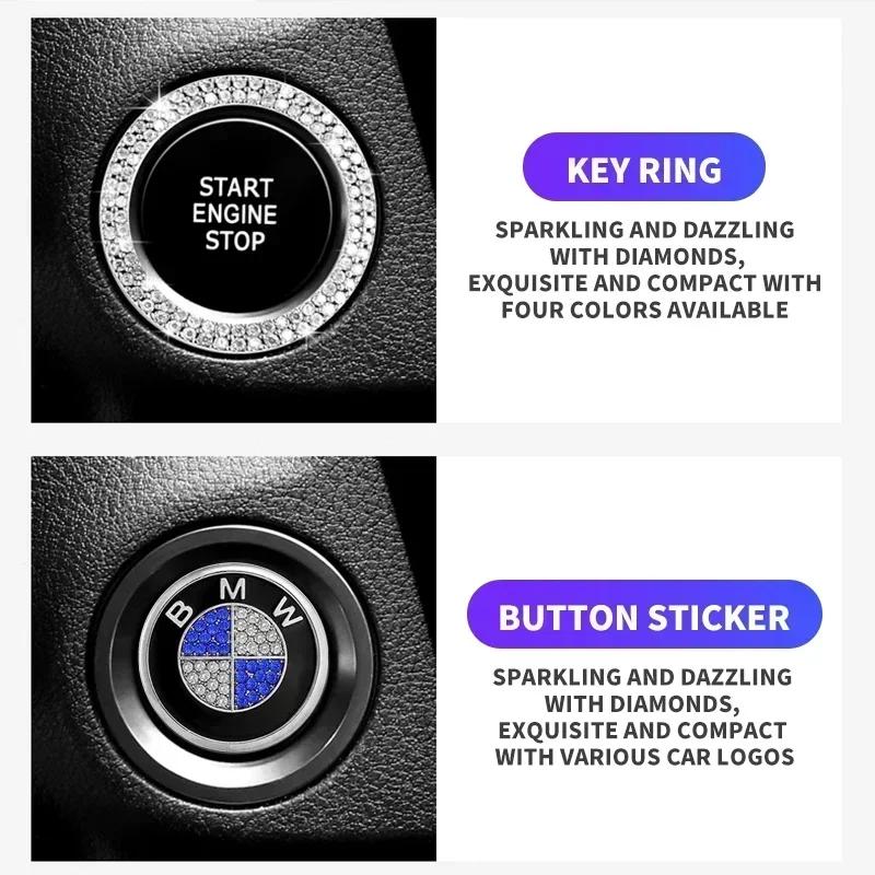 2025 E46 x5 1pcs Car Bling One-Click Start Stop Engine Ignition Sticker For BMW M Performance E36 E60 E90 X2 X1 X3 X5 E46 E39 E7