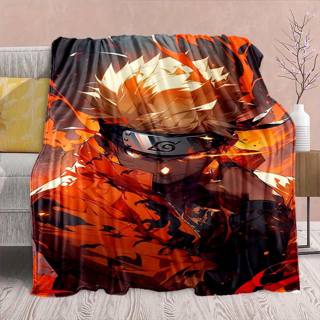 Naruto Anime Flannel Blanket - Soft Warm Perfect for Sofa, Bedding Camping Travel Office Home Decor -QJY